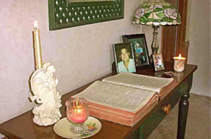 Bible on home alter